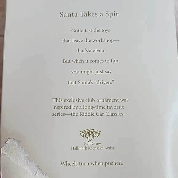 🧨 SALE! Hallmark "Santa Takes a Spin" Ornament Keepsake 2008 - Picture 7 of 8